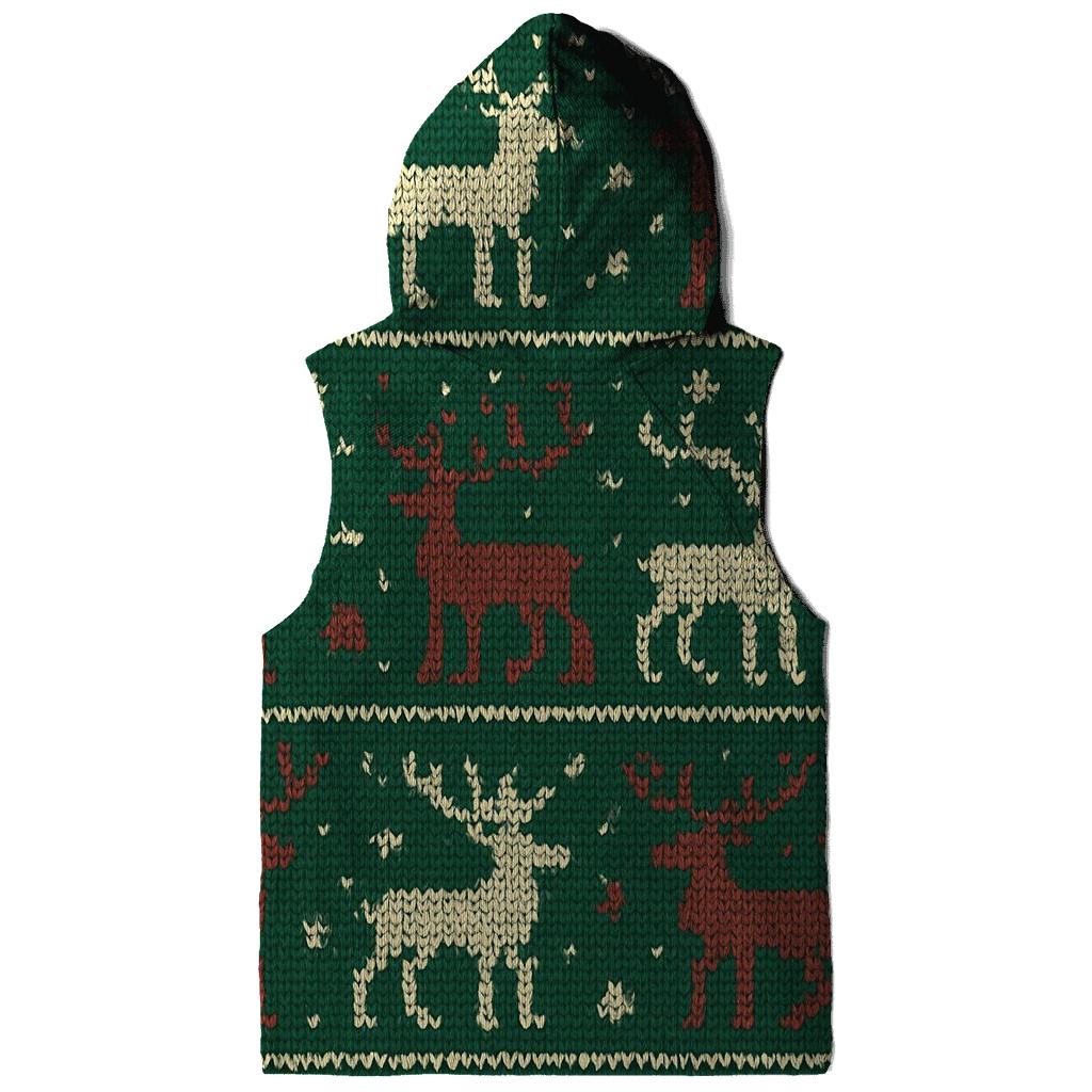 Reindeer Sweater Stripe Design embroidered hoodies