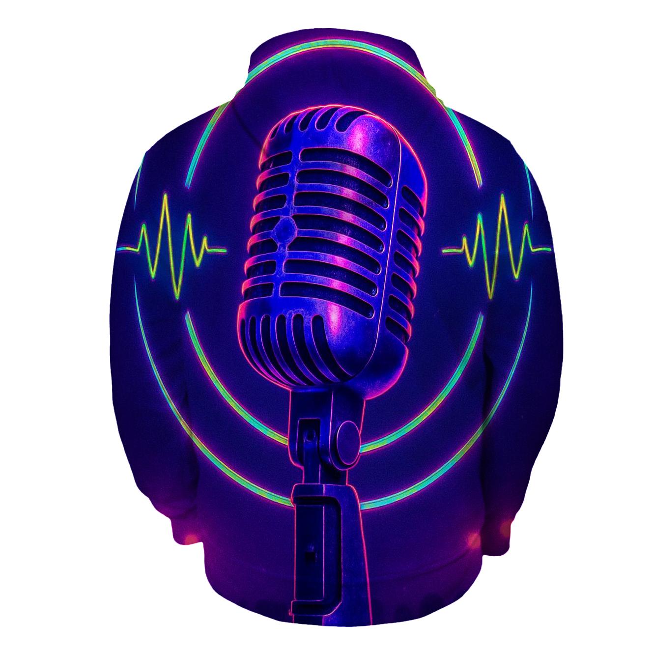 Microphone Neon Halo hoodie designs