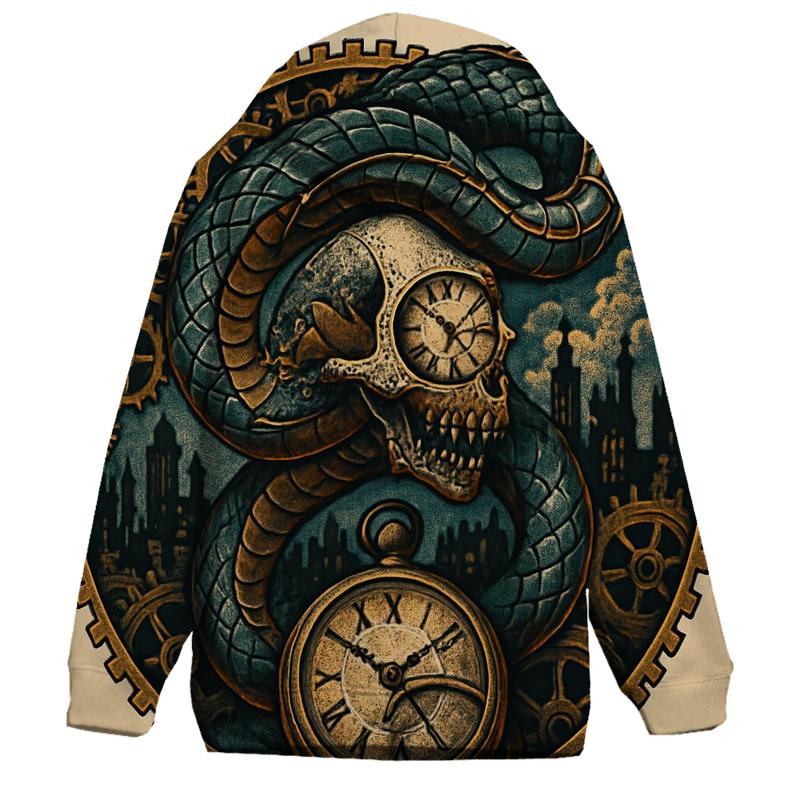 Clockwork Ouroboros Mechanism embroidered hoodies