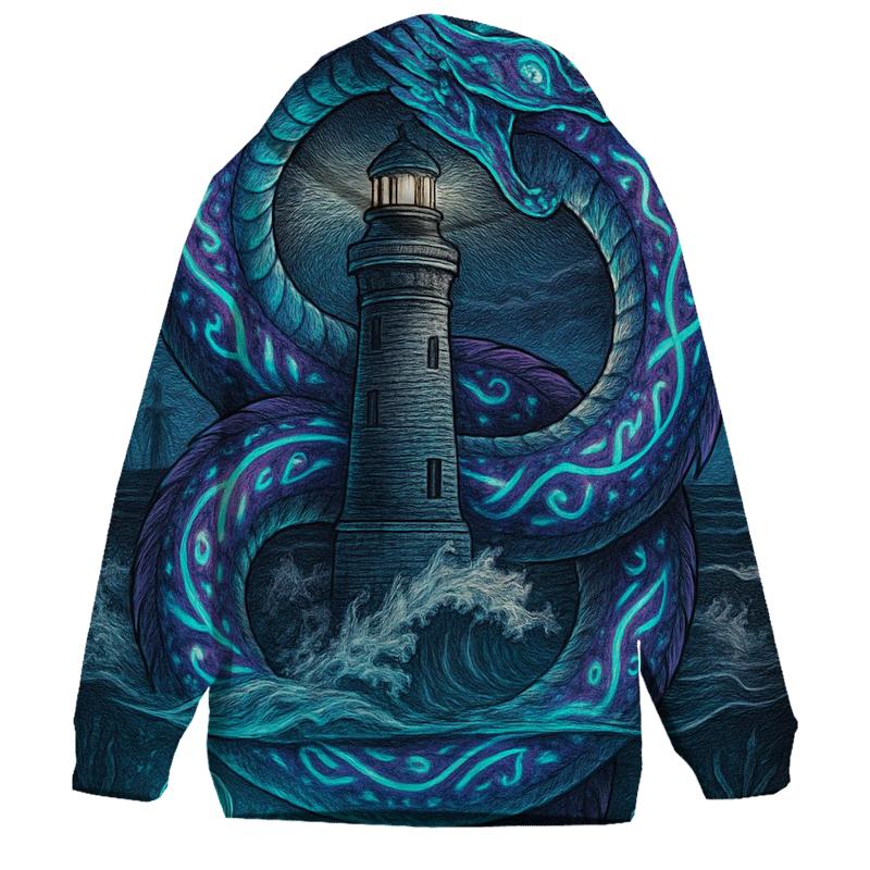 Bioluminescent Sea Ouroboros zip-up hoodies