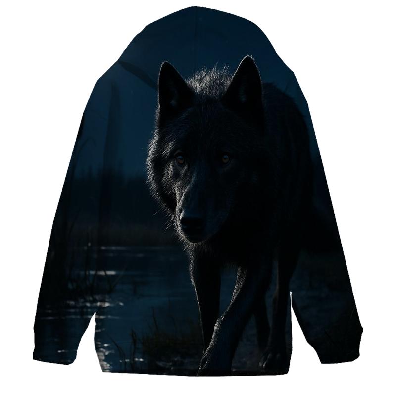 Moonlit Marsh Night Patrol graphic hoodies