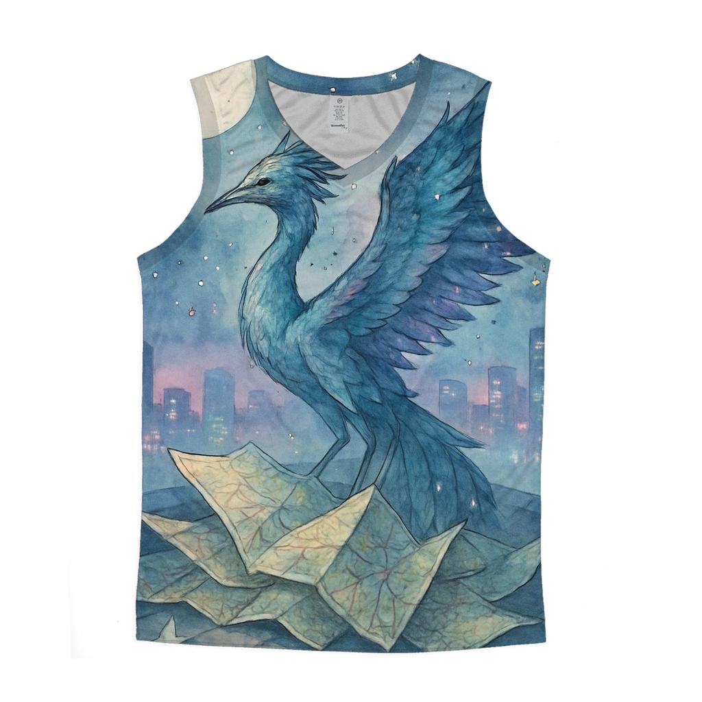 Midnight Paper Crane graphic print tank tops