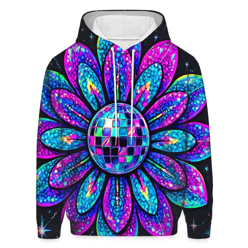 Electric Disco Bloom embroidered hoodies