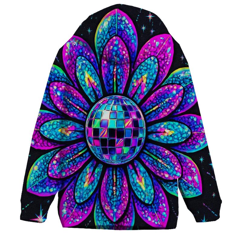Electric Disco Bloom embroidered hoodies
