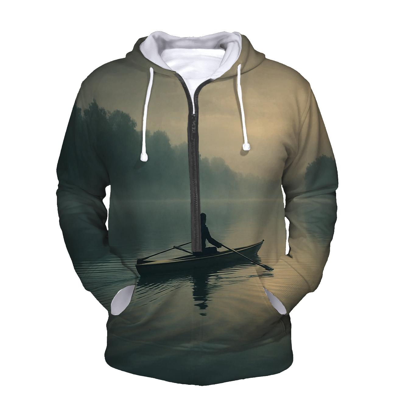 Rowing Misty Lake heavyweight hoodies