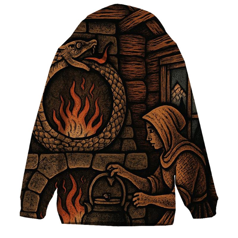 Mountain Hearth Ouroboros graphic hoodies