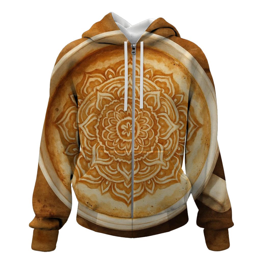 Latte Spiral Mandala hoodies fashion