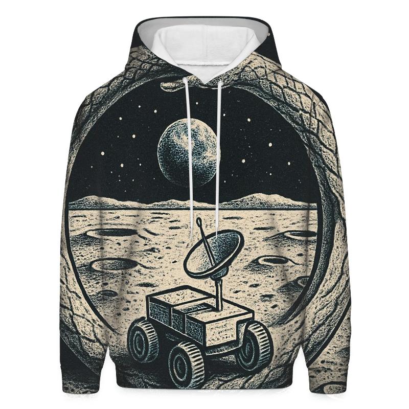 Ouroboros Lunar Cartwheel embroidered hoodies