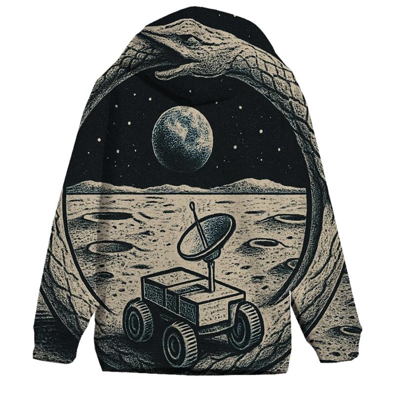 Ouroboros Lunar Cartwheel embroidered hoodies