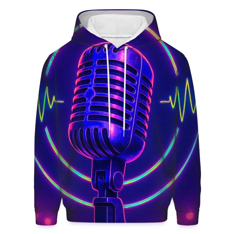 Microphone Neon Halo heavyweight hoodies
