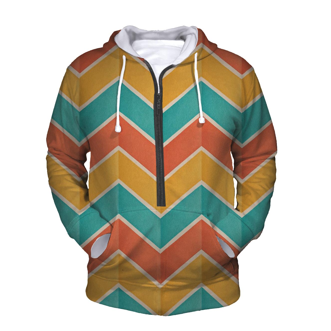 Chevron Accordion Fold designer hoodies