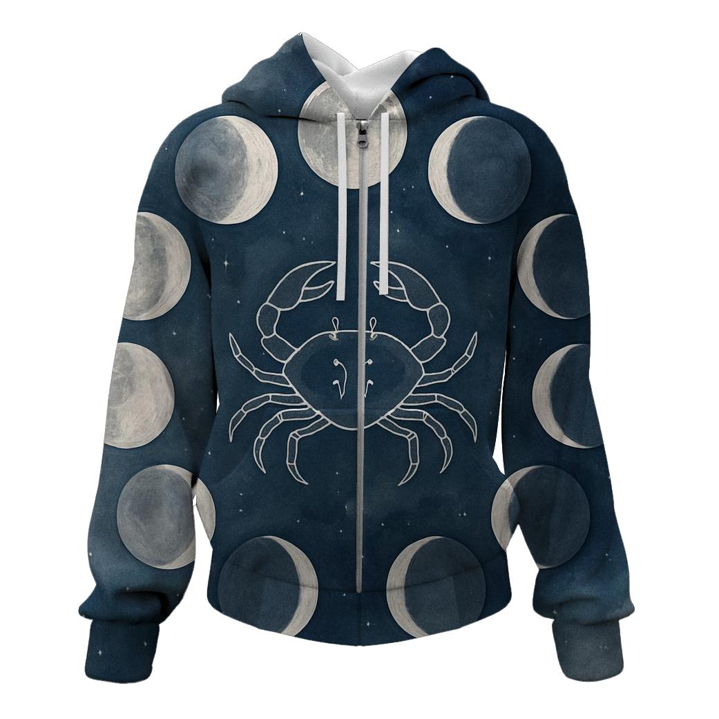 Lunar Cancer Moon Phase Cycle hoodie designs