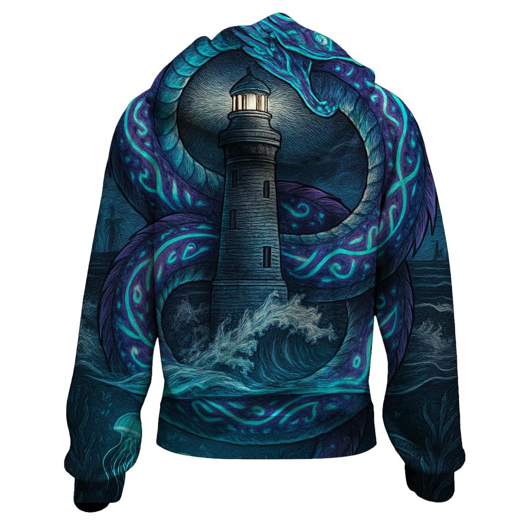 Bioluminescent Sea Ouroboros designer hoodies