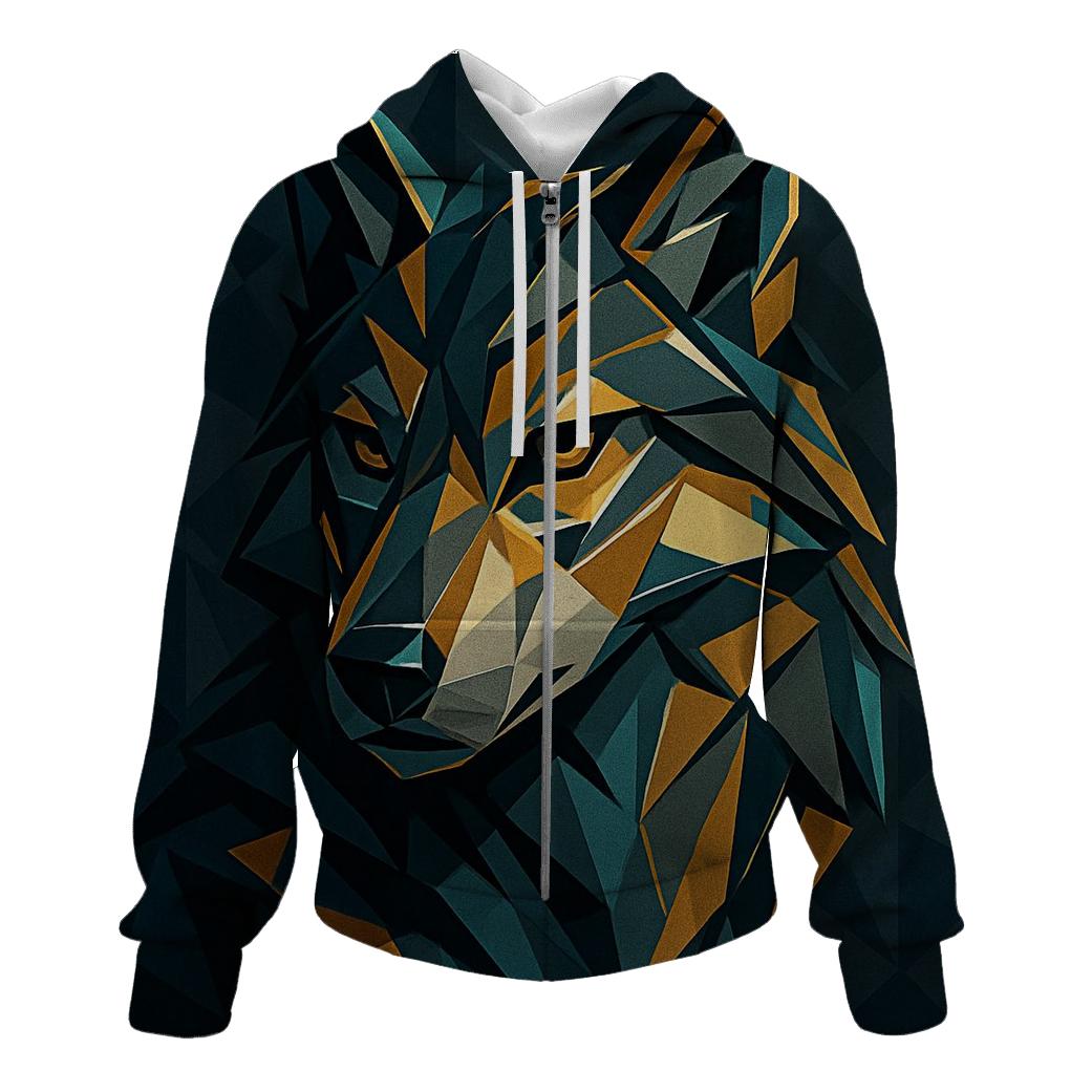 Geometric Wolf Mosaic heavyweight hoodies