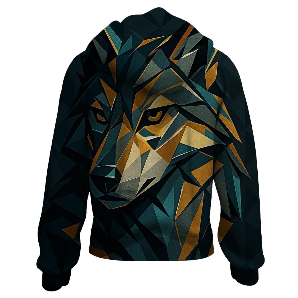 Geometric Wolf Mosaic heavyweight hoodies