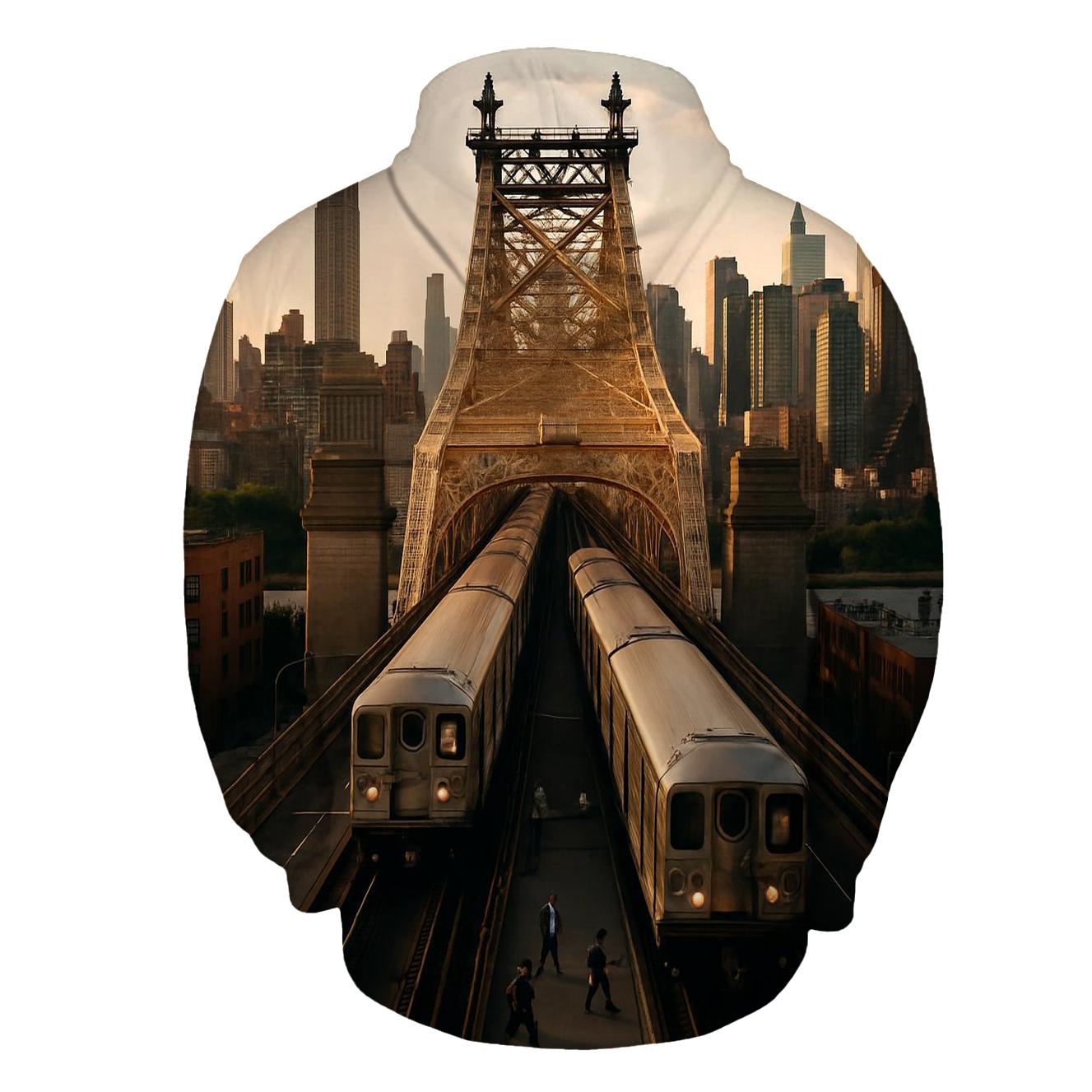 Queensboro Bridge Golden Hour Commute premium hoodies