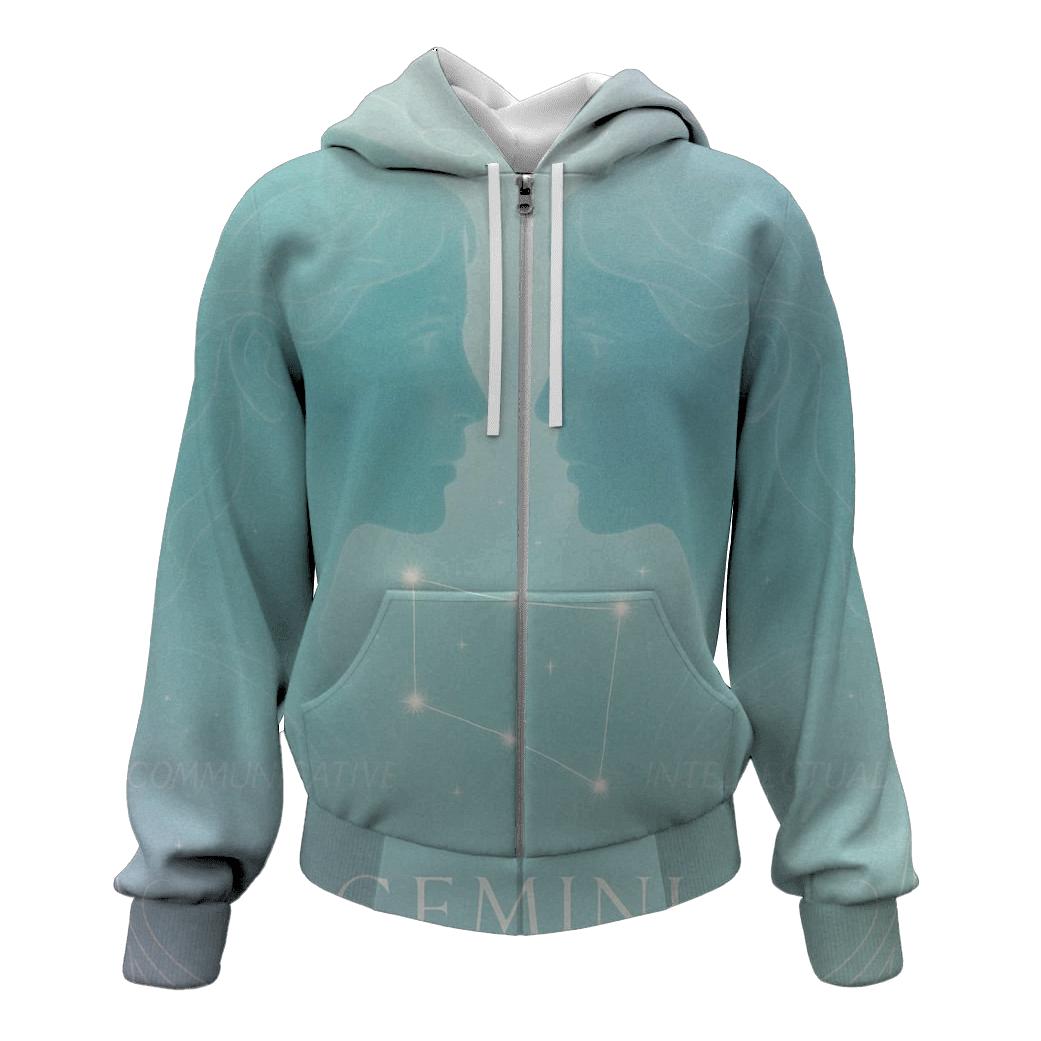 Ethereal Gemini Twins Portrait hoodies fashion