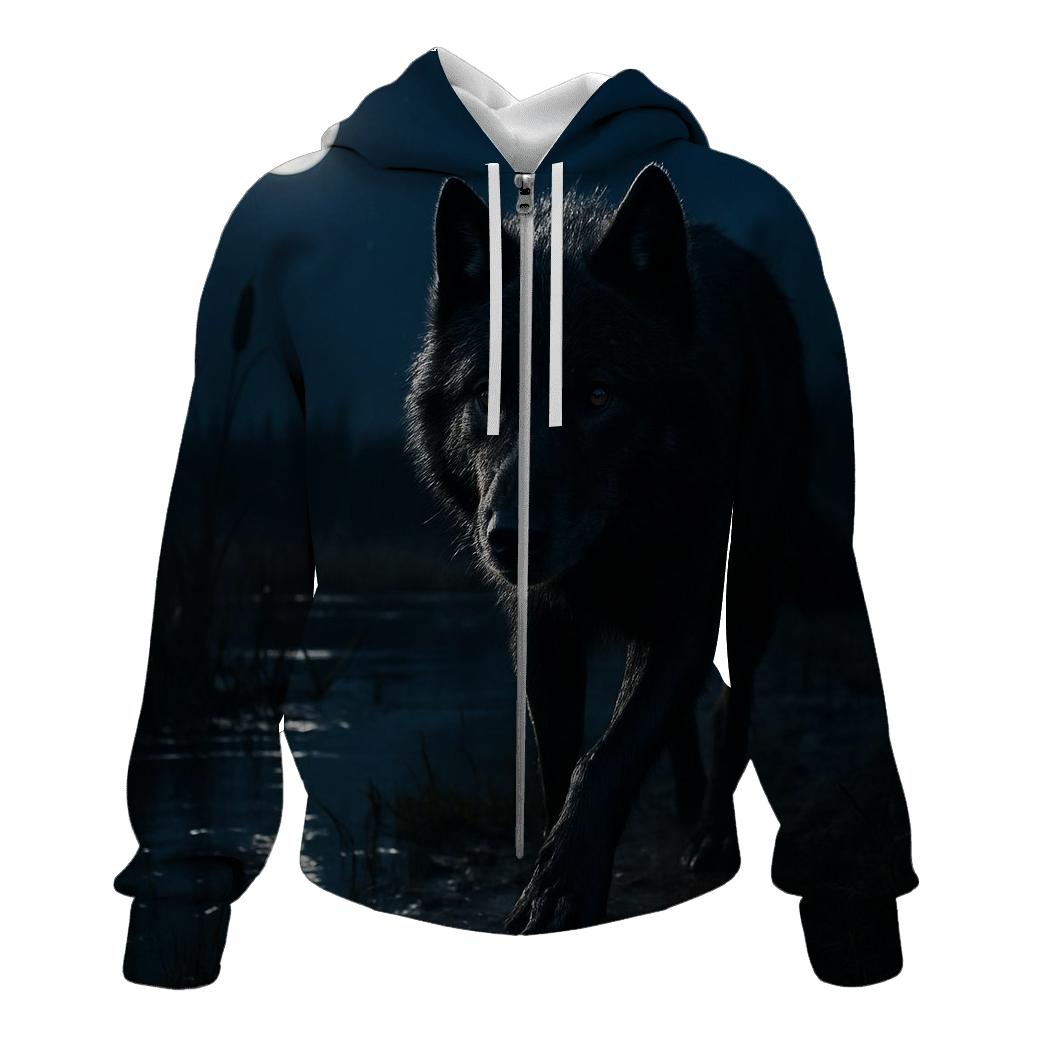 Moonlit Marsh Night Patrol graphic hoodies