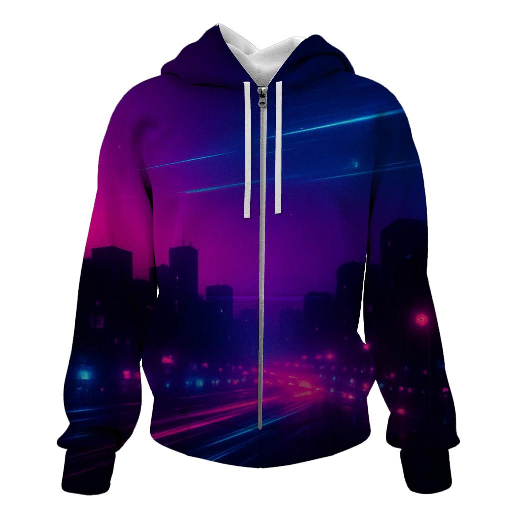 Neon Nightfall Sweep heavyweight hoodies