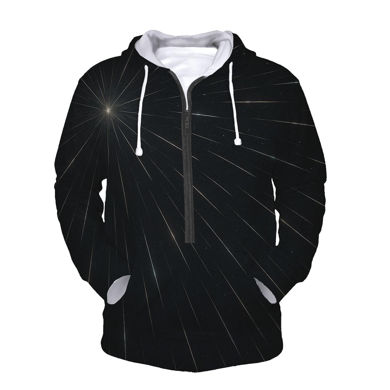 Meteor Trail Radiant Grid printed hoodies
