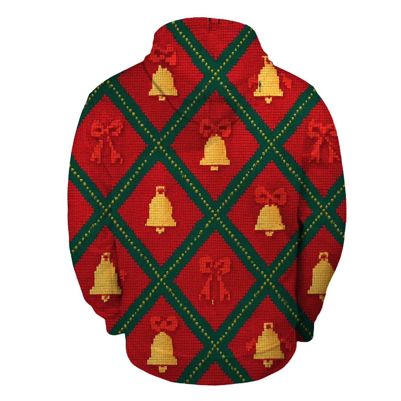 Sleigh Bell Crisscross Design embroidered hoodies