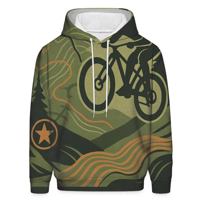 Mountain Bike Trail Map printed hoodies