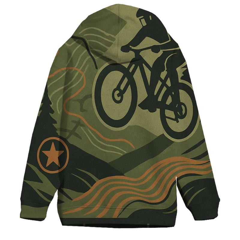 Mountain Bike Trail Map printed hoodies