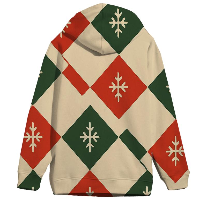 Snowy Diamond Quilt graphic hoodies