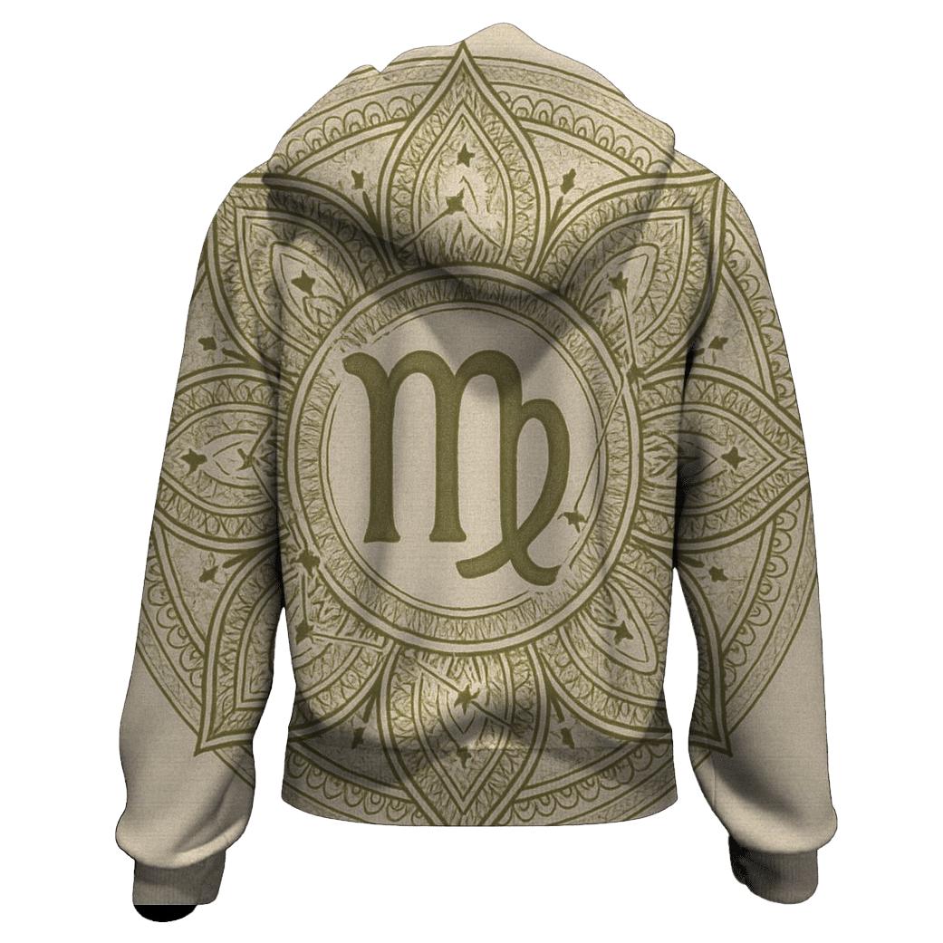 Virgo Earth Mandala Pattern lightweight hoodies