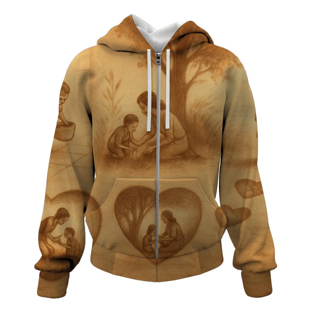 Footprints In The Heart embroidered hoodies