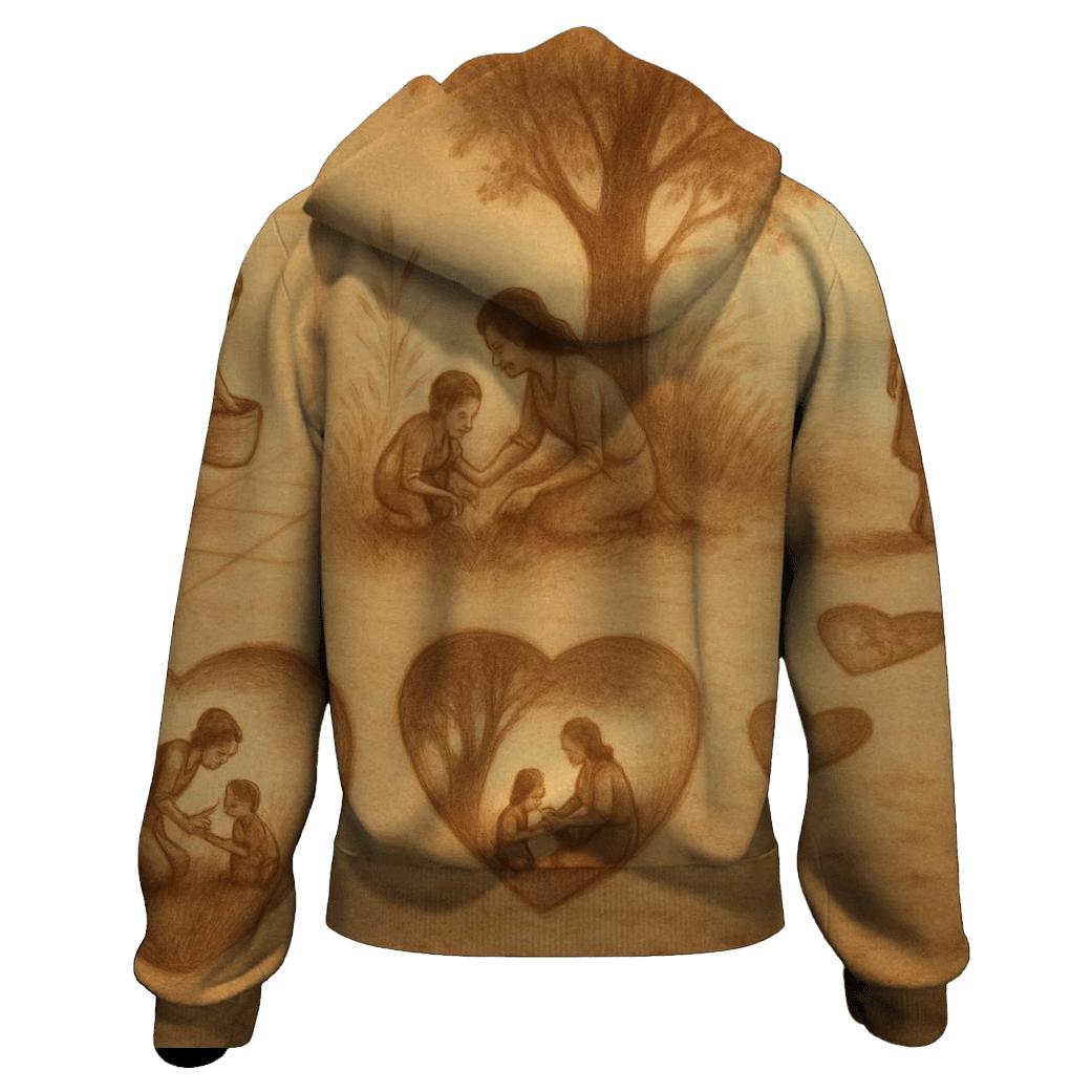 Footprints In The Heart embroidered hoodies