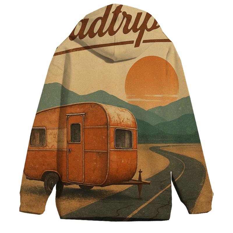 Burnt Orange Roadtrip Camper Scene designer hoodies