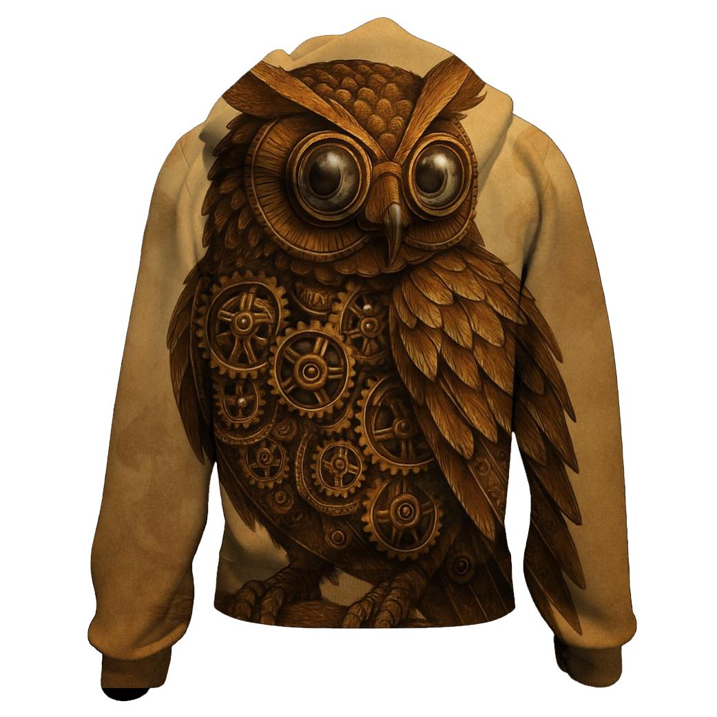 Steampunk Owl Mechanica hoodie trends