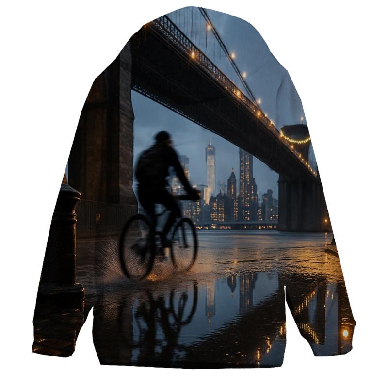 Brooklyn Bridge Rain Reflection custom hoodies