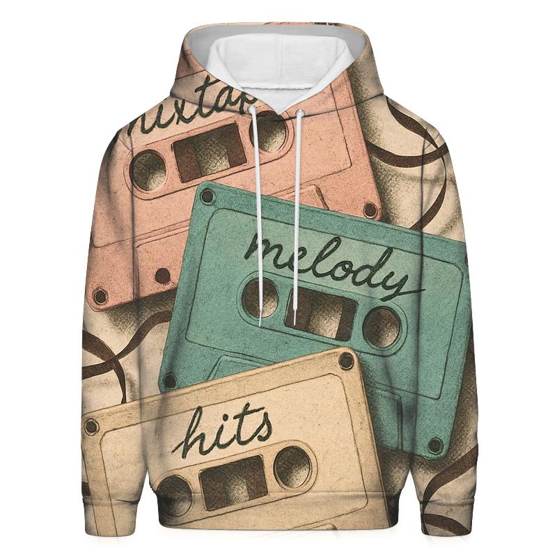Faded Cassette Tape Collage premium hoodies