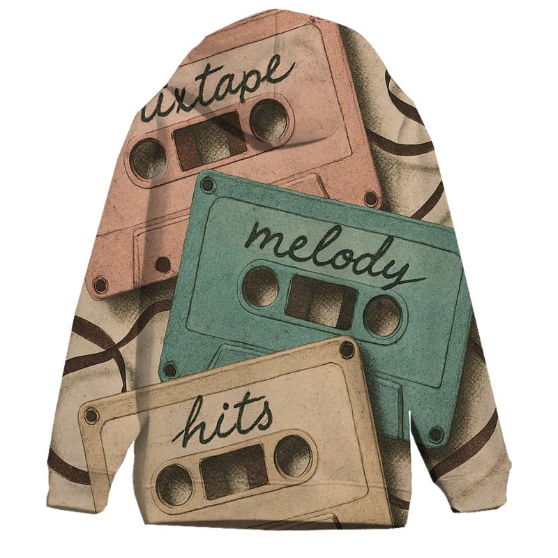 Faded Cassette Tape Collage premium hoodies
