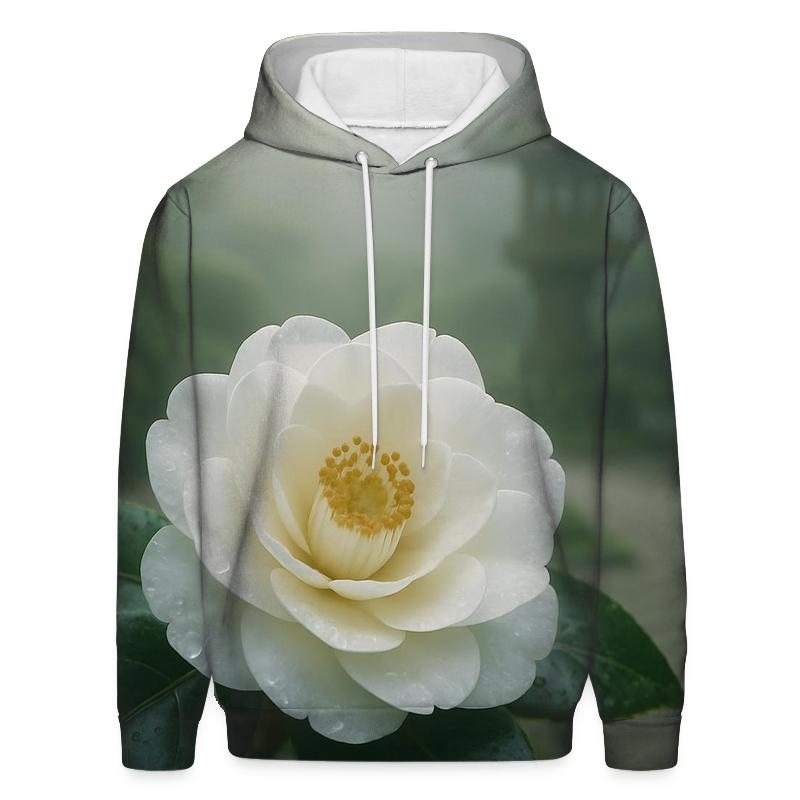 Tea Garden Camellia Closeup designer hoodies
