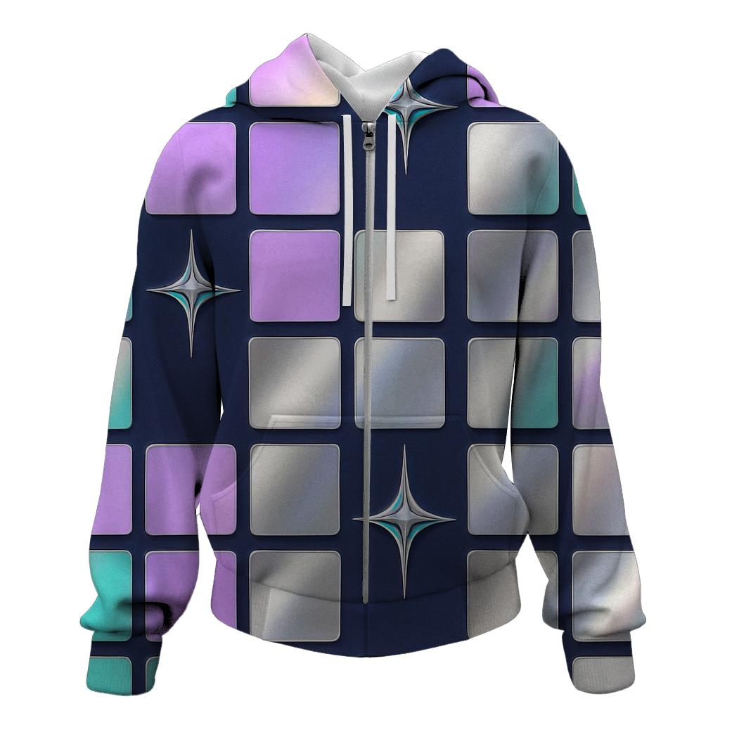 Hologram Checkerboard graphic hoodies