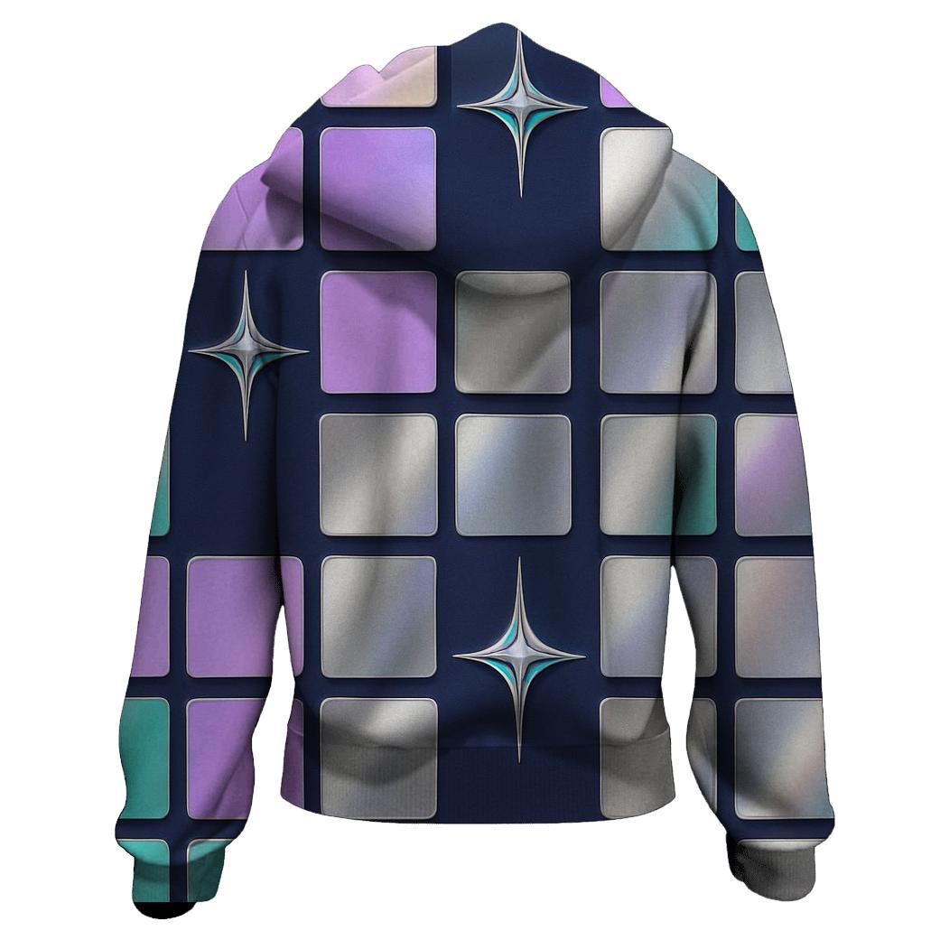 Hologram Checkerboard graphic hoodies