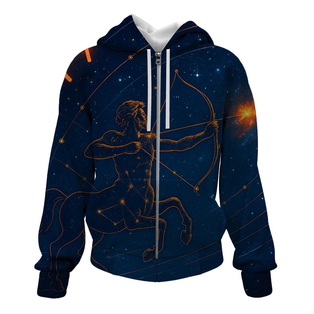 Sagittarius Archer Star Map embroidered hoodies