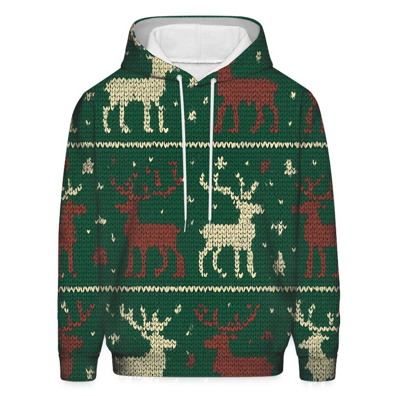 Reindeer Sweater Stripe Design graphic hoodies