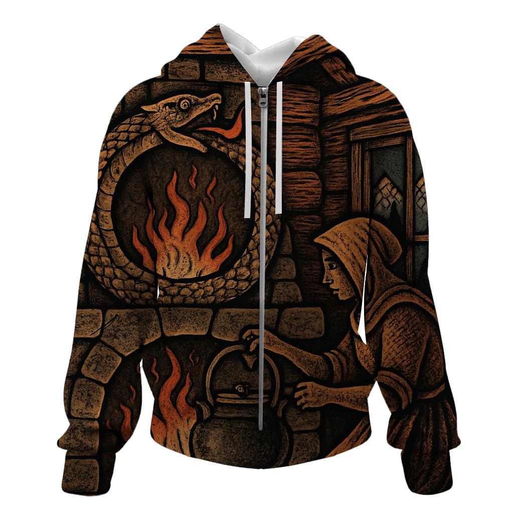 Mountain Hearth Ouroboros graphic hoodies