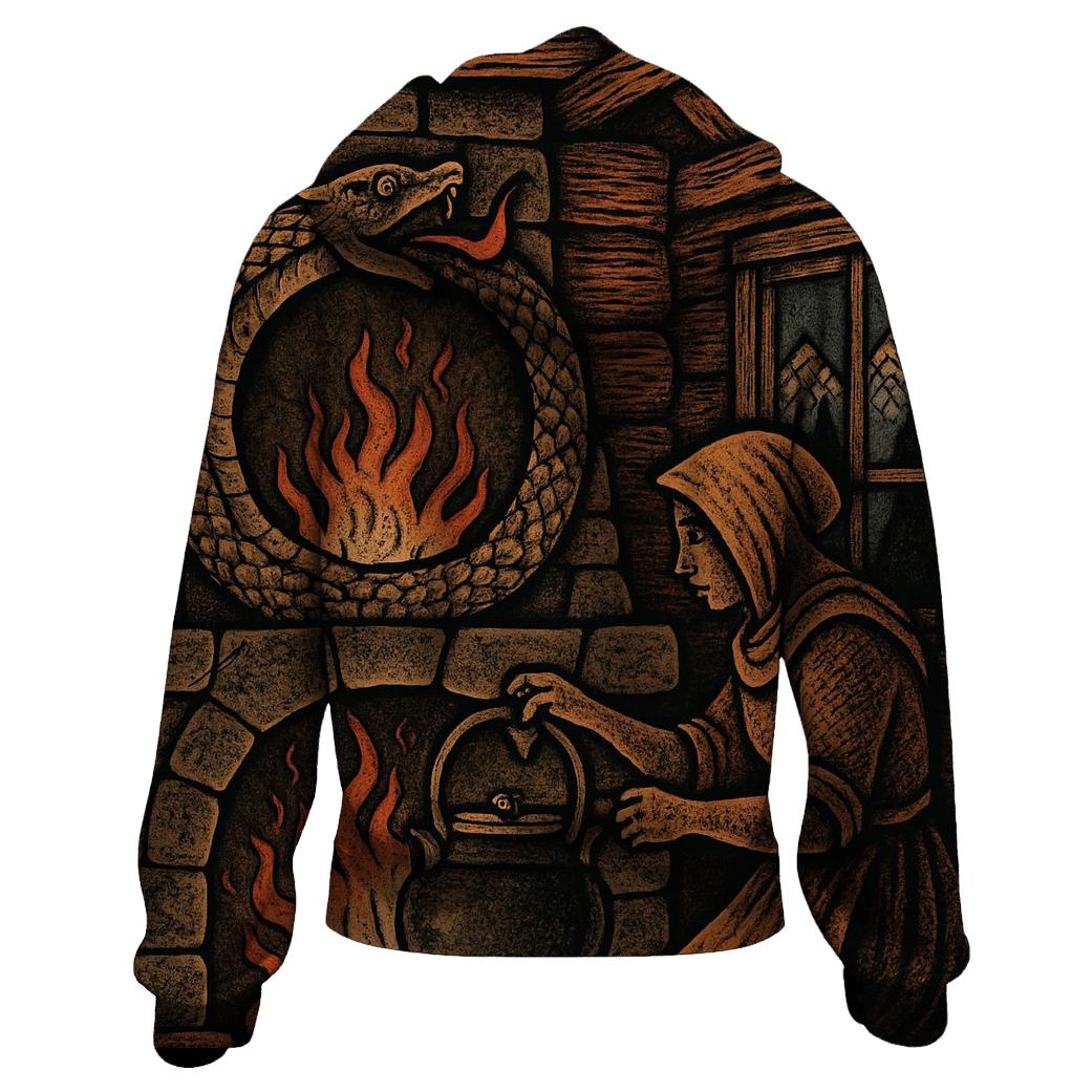 Mountain Hearth Ouroboros graphic hoodies