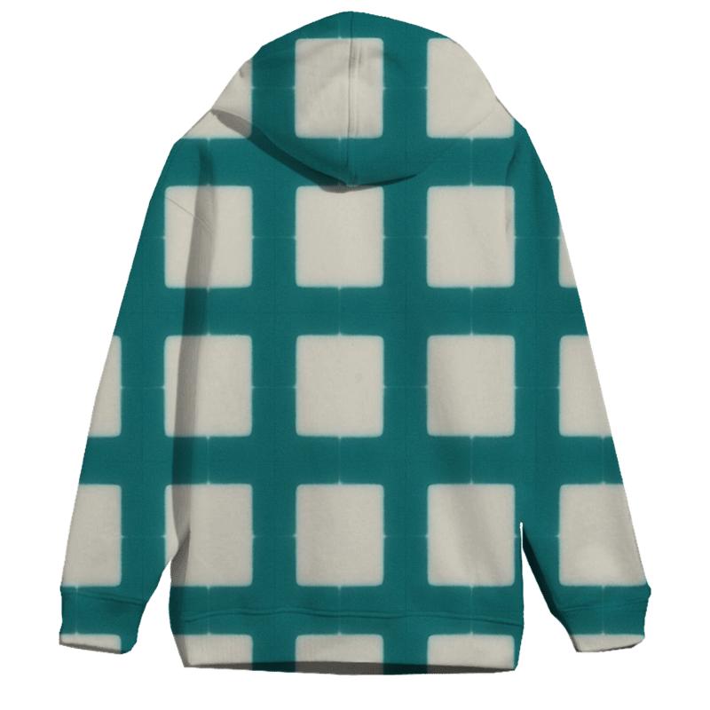 Itajime Teal Grid heavyweight hoodies