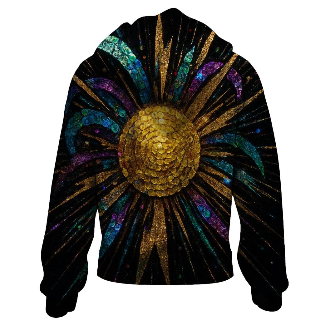 Sequin Solar Flare printed hoodies