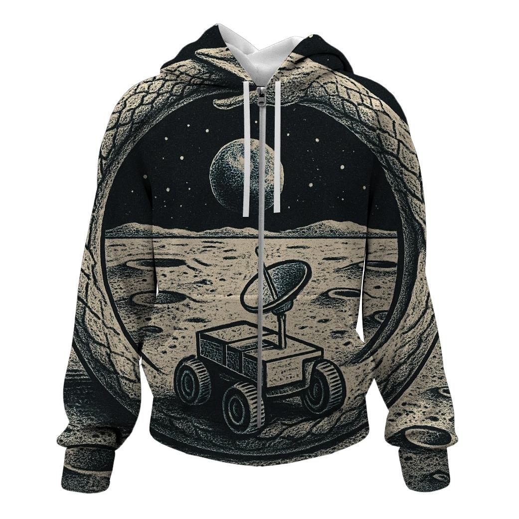 Ouroboros Lunar Cartwheel zip-up hoodies
