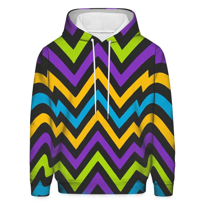Psychedelic Chevron Loop embroidered hoodies