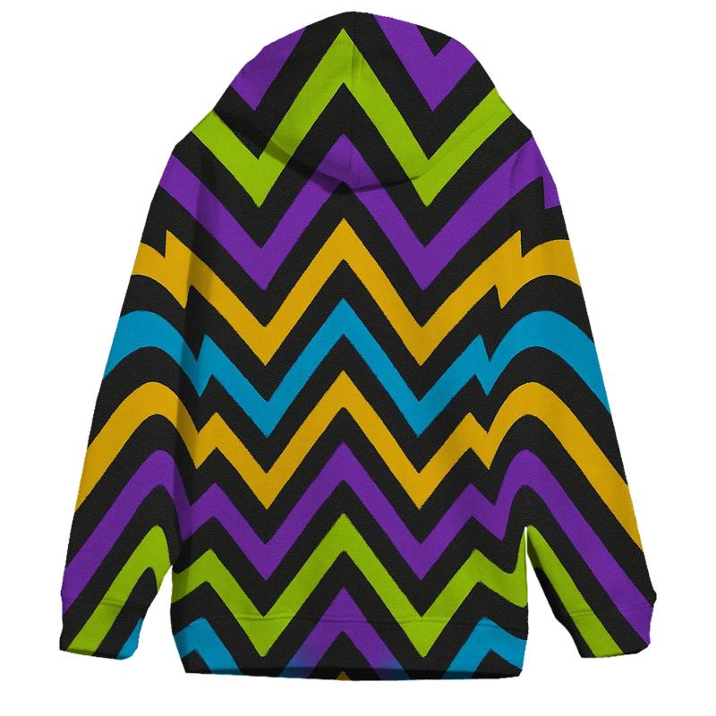 Psychedelic Chevron Loop embroidered hoodies