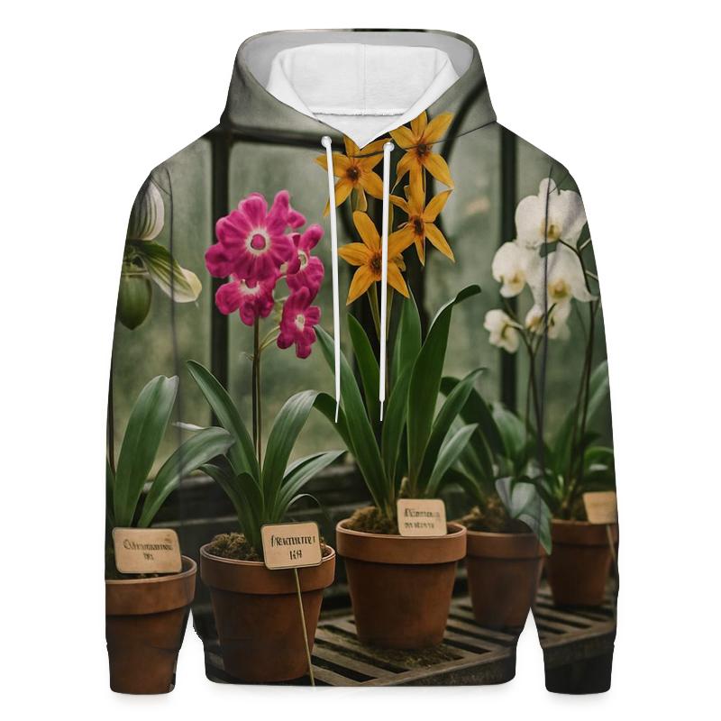 Victorian Greenhouse Orchid Table printed hoodies