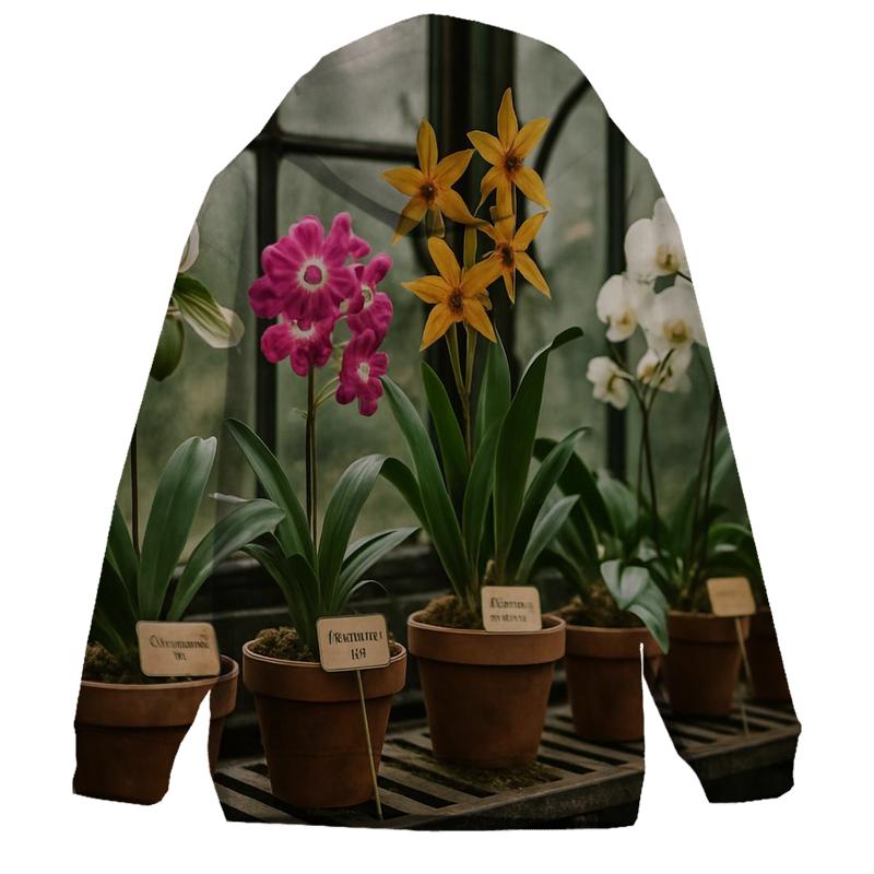 Victorian Greenhouse Orchid Table printed hoodies